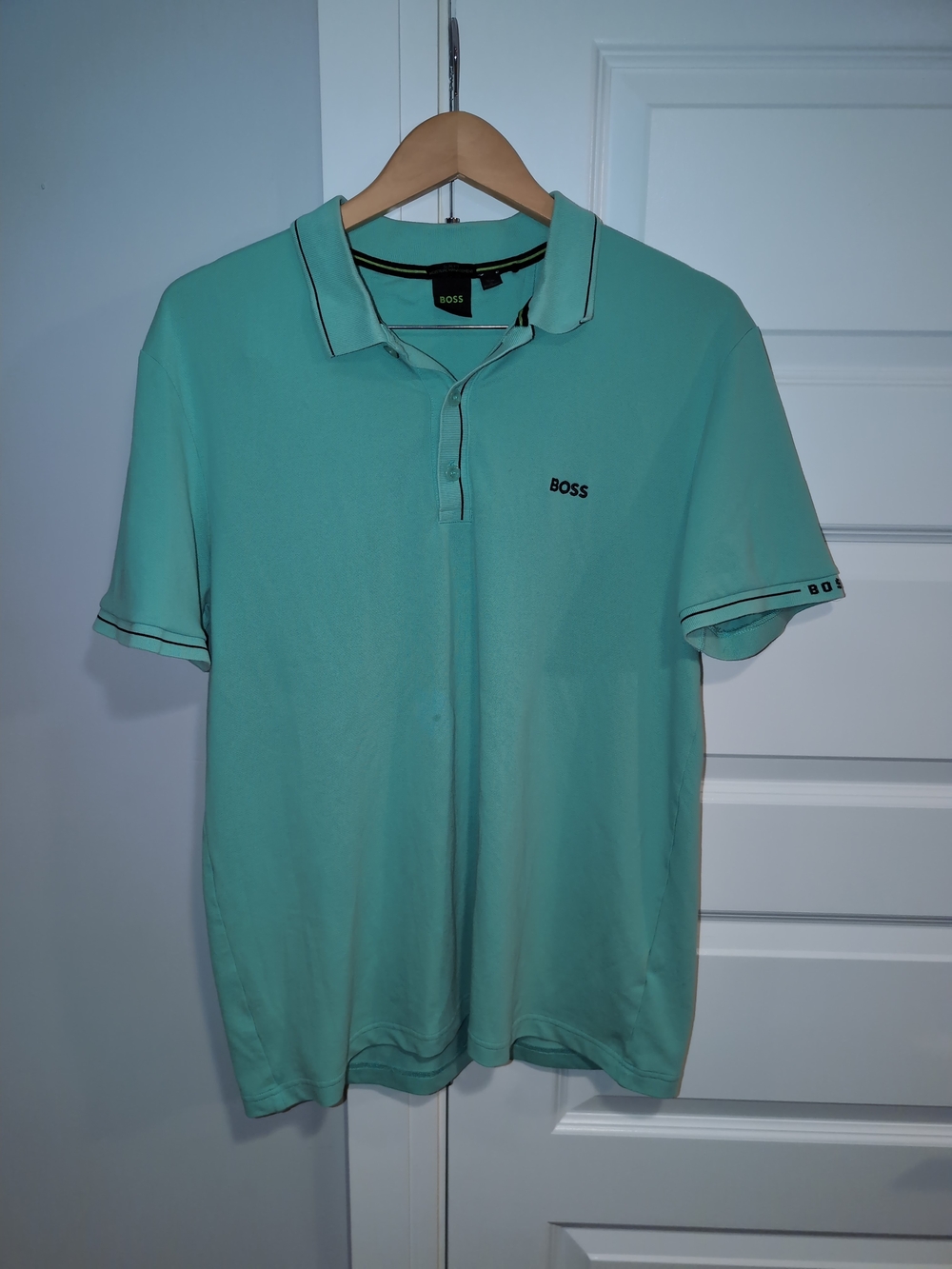 Boss Mint Green Polo with Contrast Black Trim